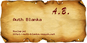 Auth Blanka névjegykártya