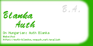blanka auth business card